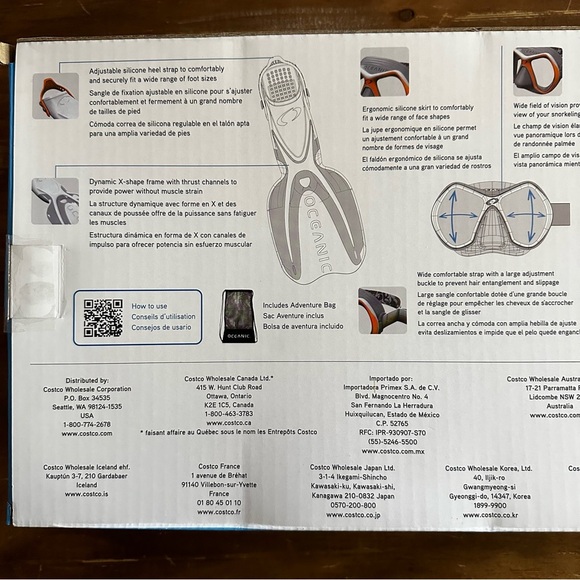 Oceanic Adult Snorkeling Set Snorkel Mask Flippers & Bag Small/ Medium Brand New - Picture 7 of 10